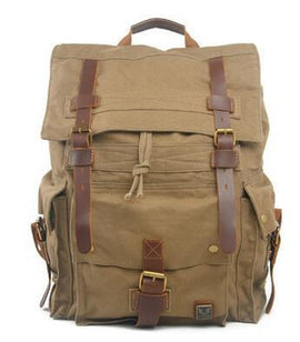 Military Canvas Leather Backpack